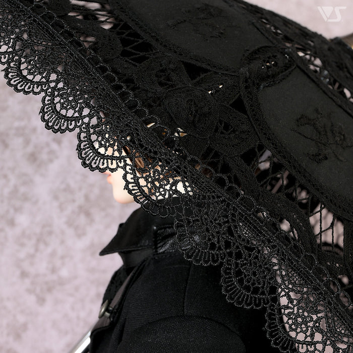 Dollfie Elegant Noir Lace Umbrella