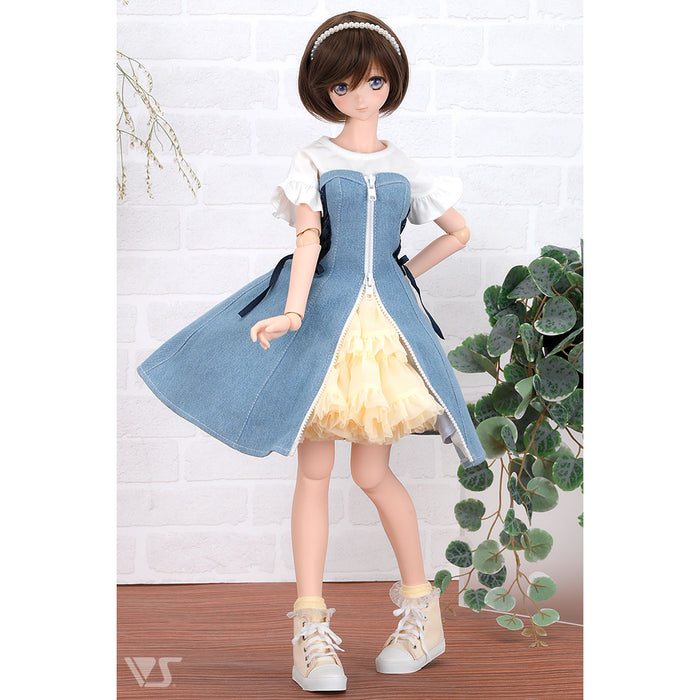 Girly Denim Zip Dress Set