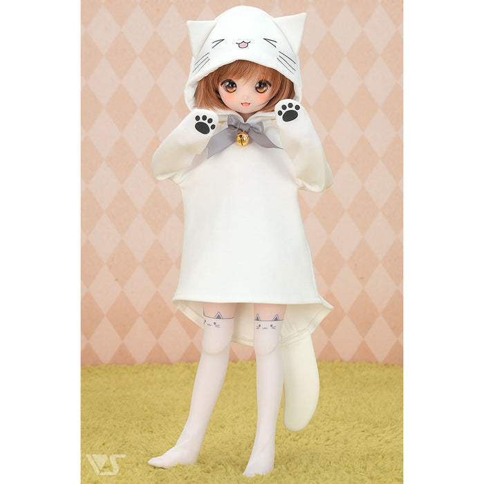 Happy White Cat Hoodie / Mini