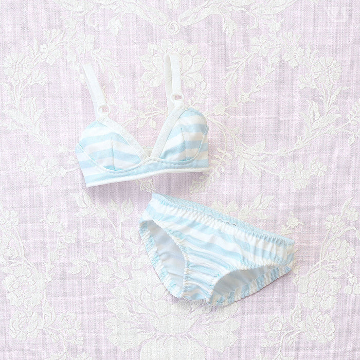 SS~M Bust Bra & Panties Set (Blue Border)