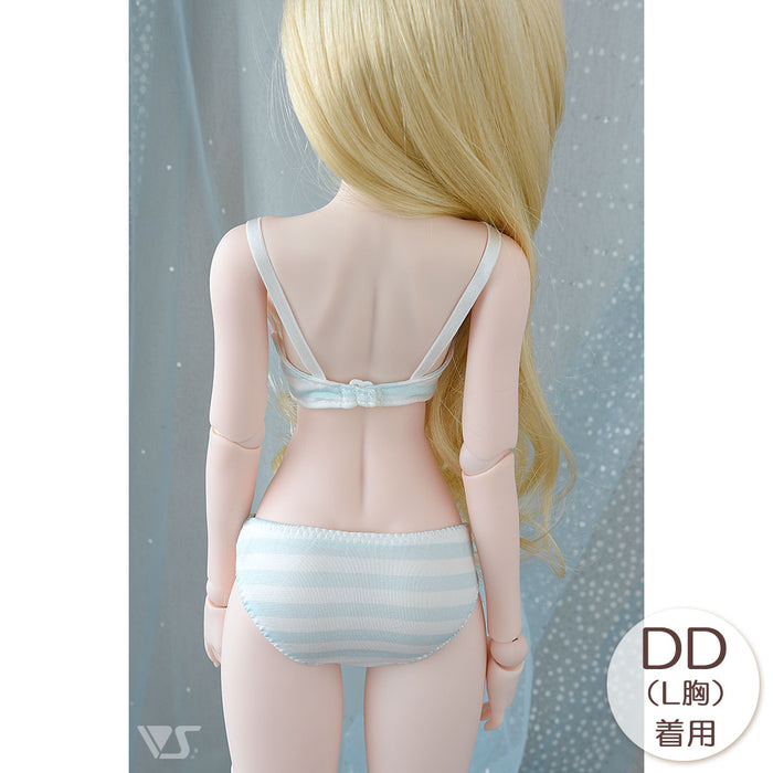 L Bust / DDdy Bra & Panties Set (Blue Border)