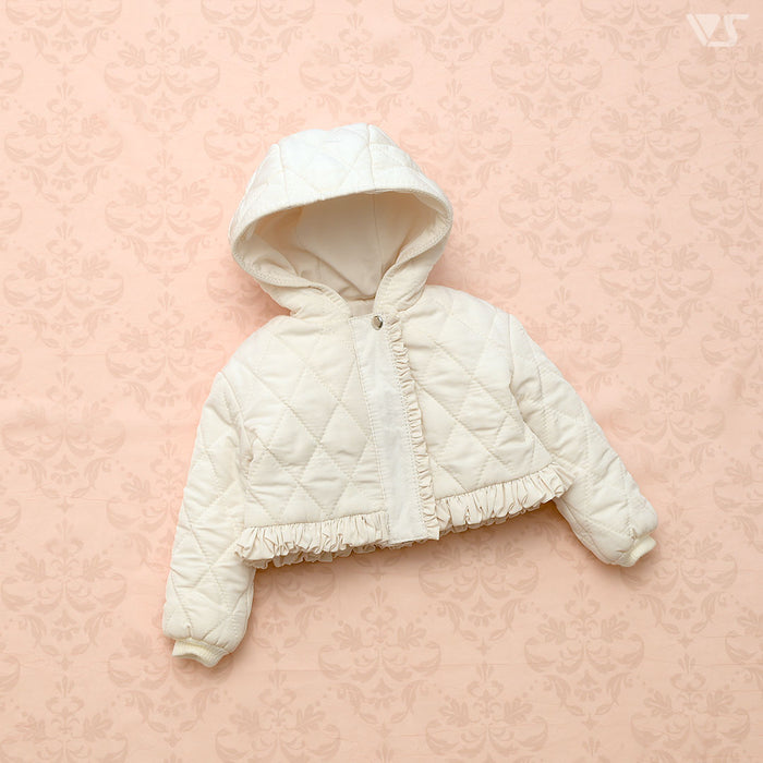 Frill Short Down Coat (Ivory)