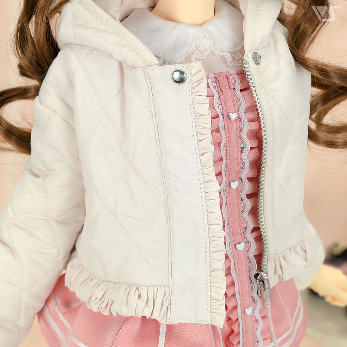 Frill Short Down Coat (Ivory)