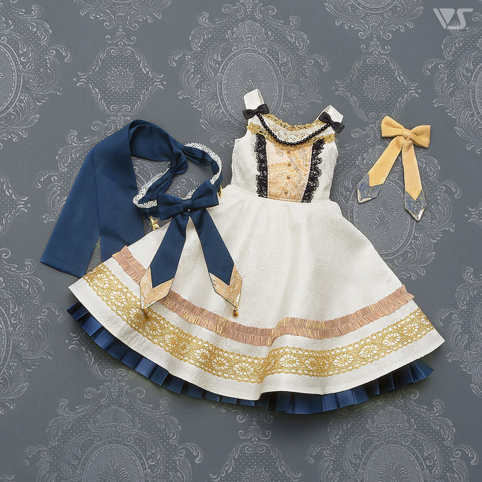 Etoile Pinafore Dress Set (White)