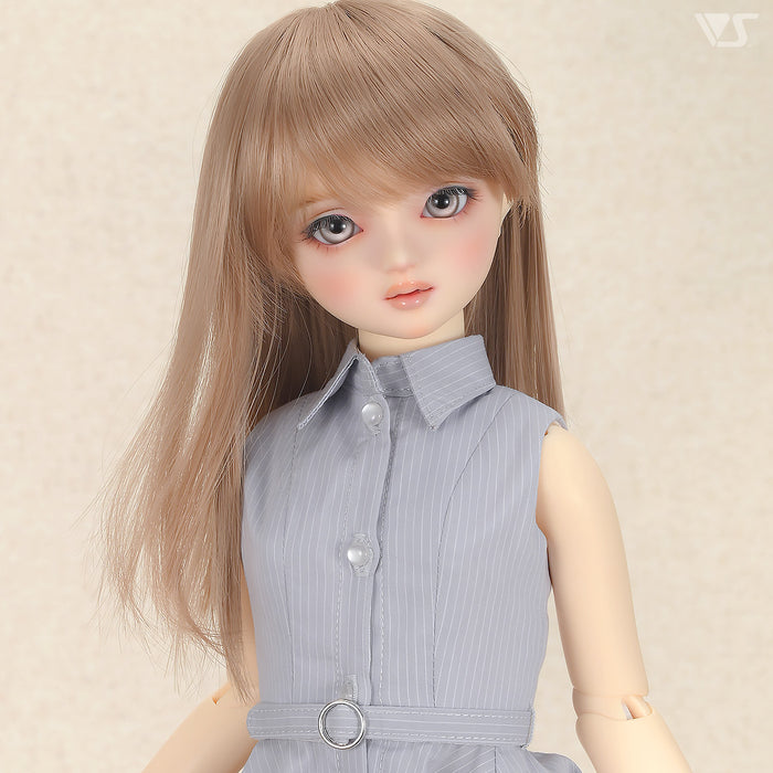 Long Shirt Dress Set (Stripe / Ice Blue)