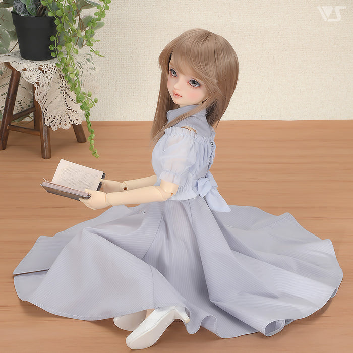 Long Shirt Dress Set (Stripe / Ice Blue)