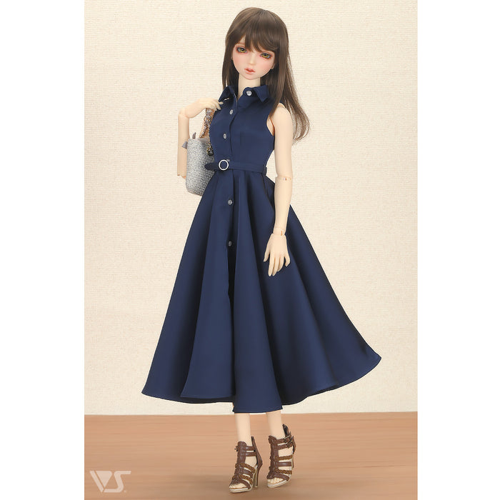 Long Shirt Dress Set (Navy)