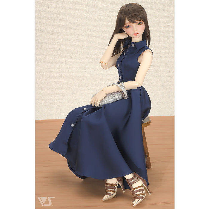 Long Shirt Dress Set (Navy)