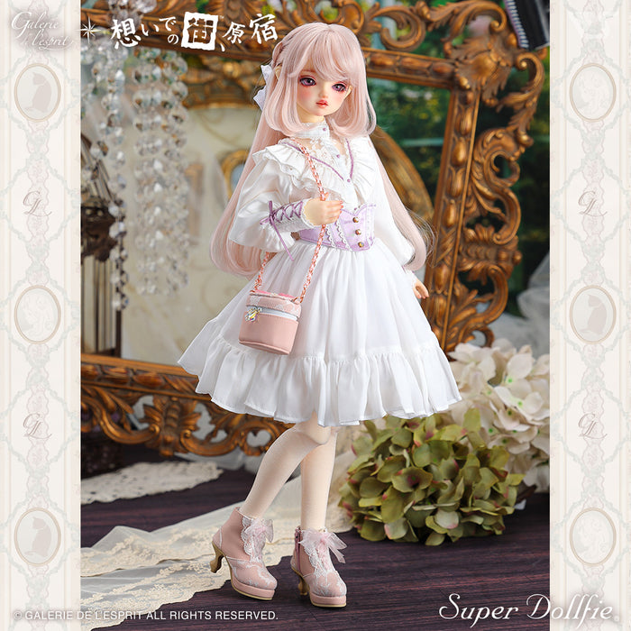 Chain Vanity Bag & Organza Lace-up Boots Set
