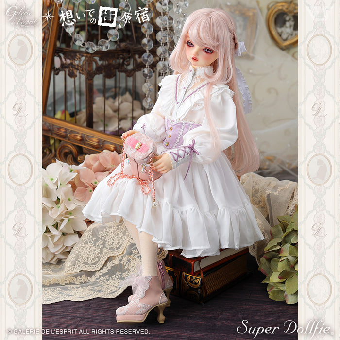 Chain Vanity Bag & Organza Lace-up Boots Set