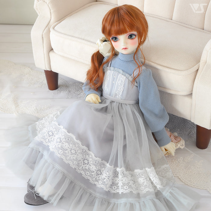 Loose Knit & Camisole Dress Set / Mini (Ice Blue)