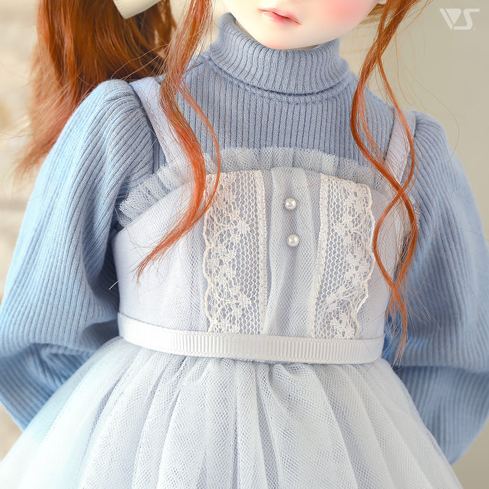 Loose Knit & Camisole Dress Set / Mini (Ice Blue)