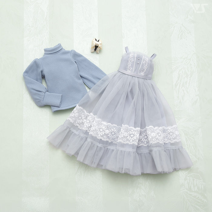 Loose Knit & Camisole Dress Set / Mini (Ice Blue)