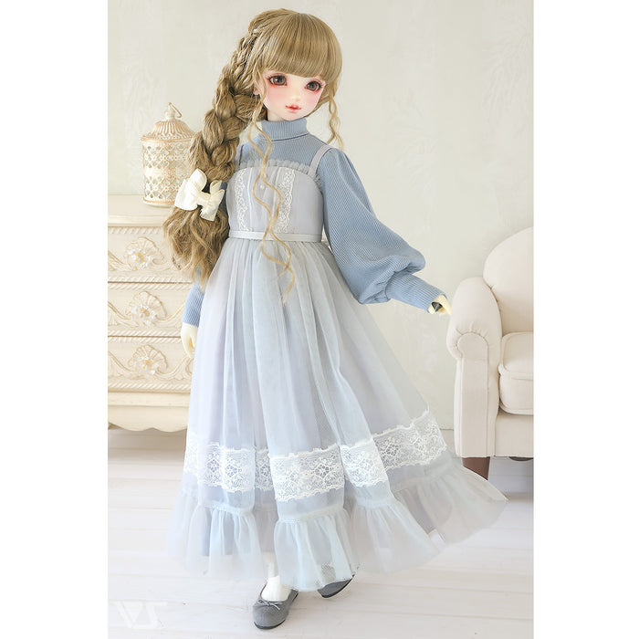 Loose Knit & Camisole Dress Set (Ice Blue)