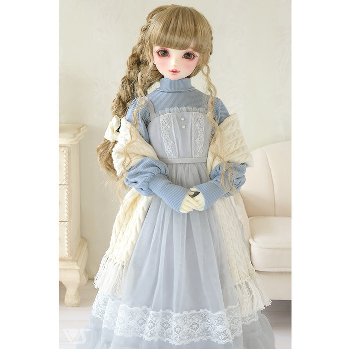 Loose Knit & Camisole Dress Set (Ice Blue)