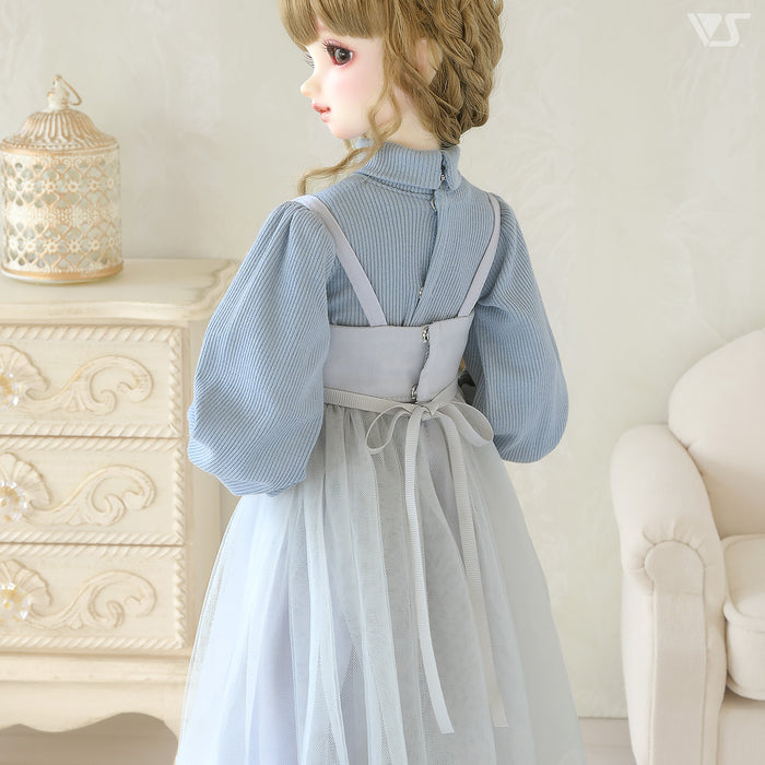 Loose Knit & Camisole Dress Set (Ice Blue)