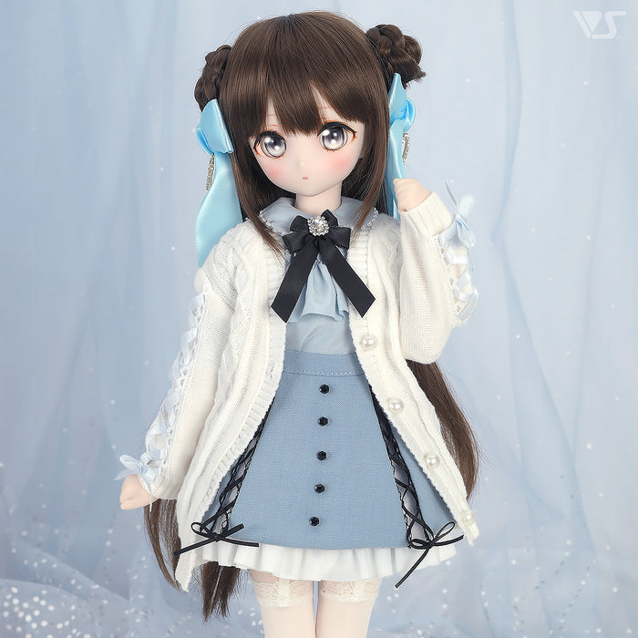 Lace-up Knit Cardigan / Mini (White)