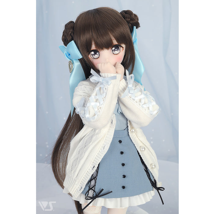 Lace-up Knit Cardigan / Mini (White)