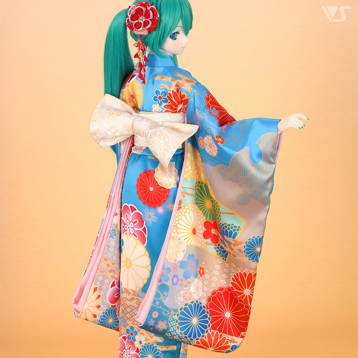 Furisode Kimono Set (Blue)