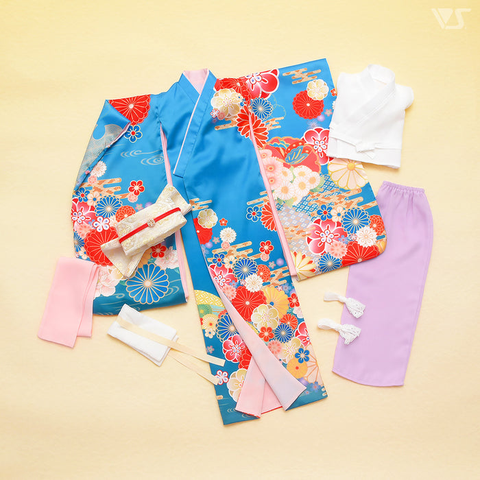 Furisode Kimono Set (Blue)