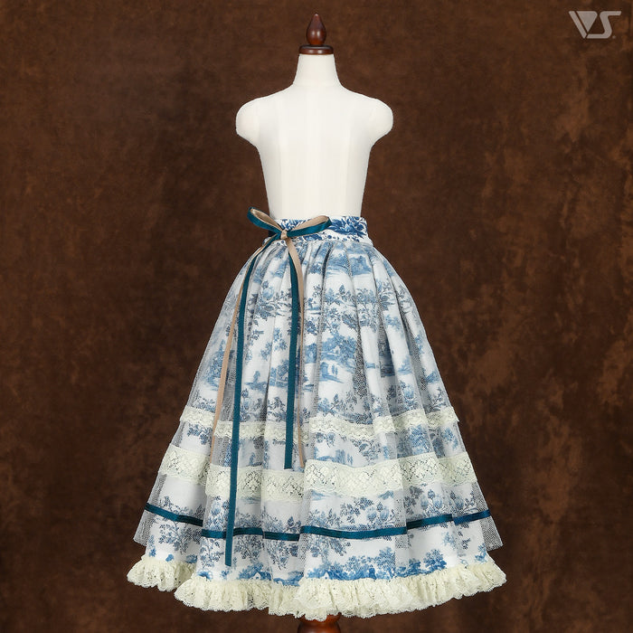 Wrap Skirt (Toile de Jouy / Blue)