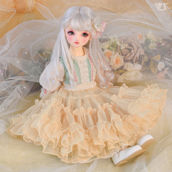 Organdy Pompon Skirt (Ecru)
