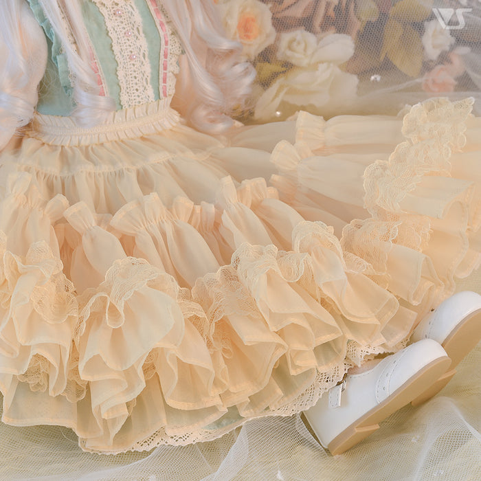 Organdy Pompon Skirt (Ecru)