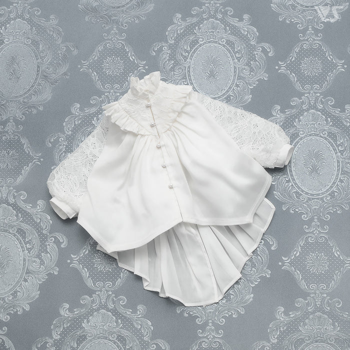 Flared Lace-up Shirt / Mini (White)