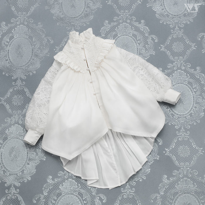 Flared Lace-up Shirt (White)