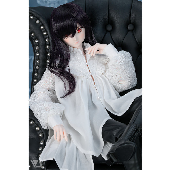 Flared Lace-up Shirt (White)