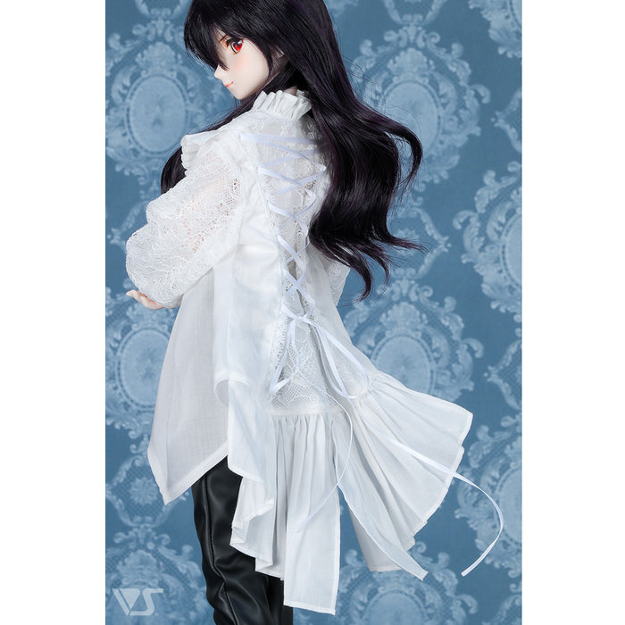 Flared Lace-up Shirt (White)
