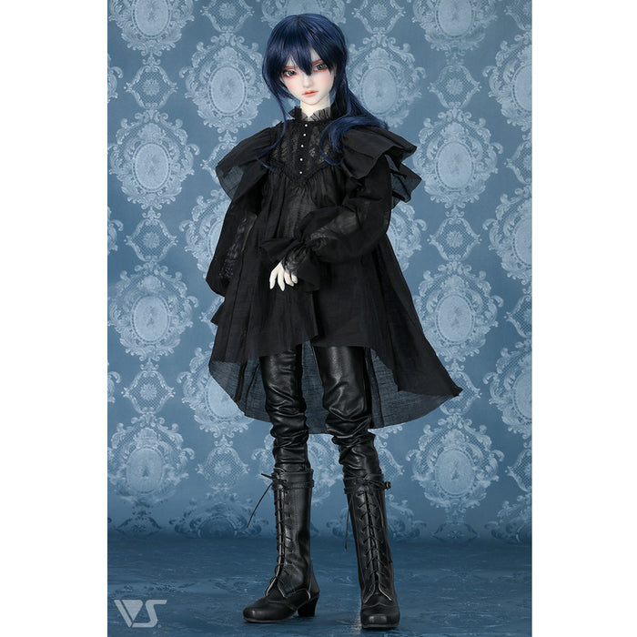 Frill Shoulder Blouse (Black)