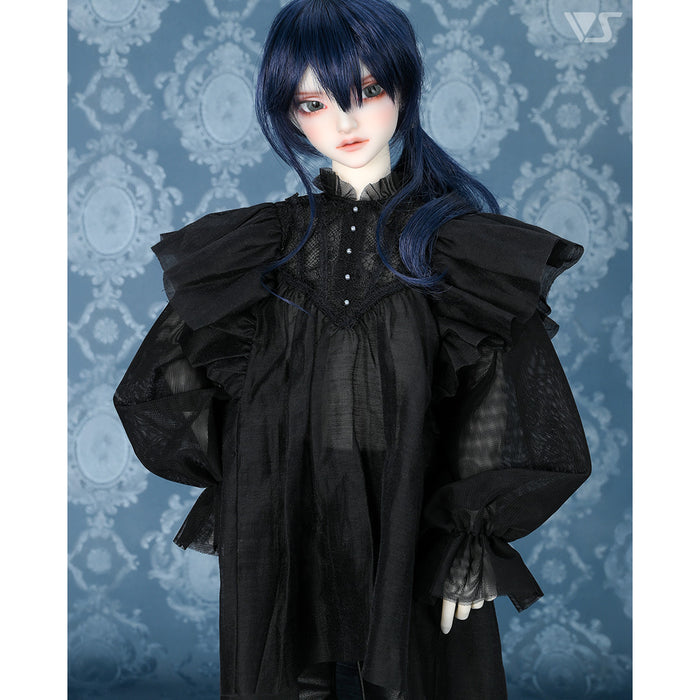 Frill Shoulder Blouse (Black)