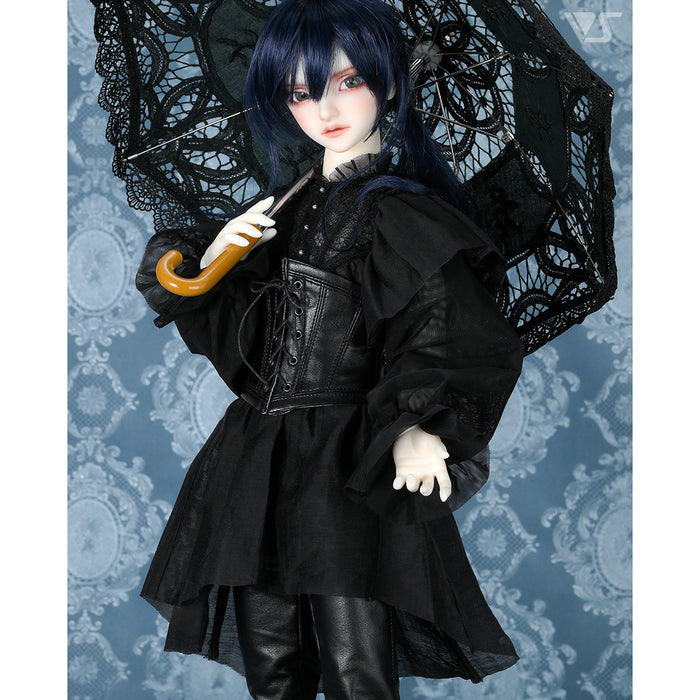 Frill Shoulder Blouse (Black)