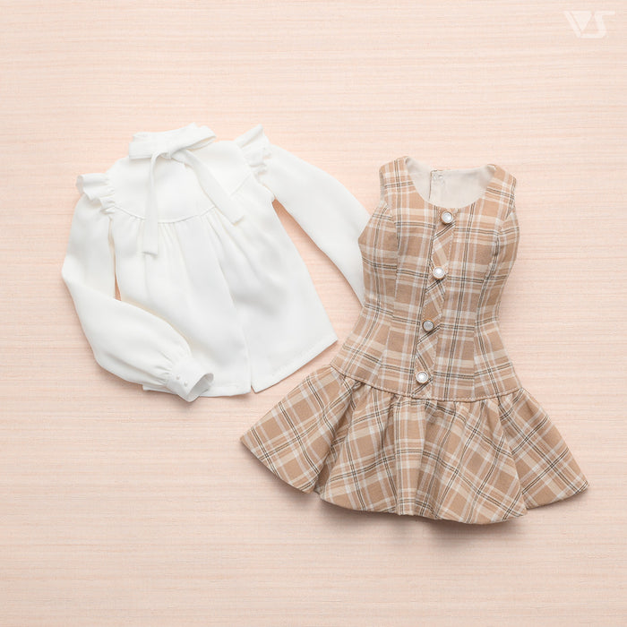 Plaid Dress Set (Mocha)