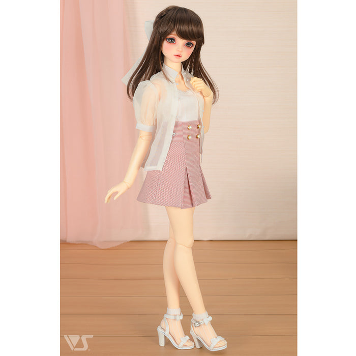 Sheer Blouse & Tight Skirt Set (Pink)