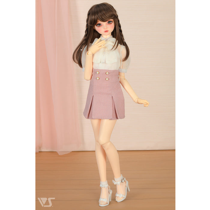 Sheer Blouse & Tight Skirt Set (Pink)