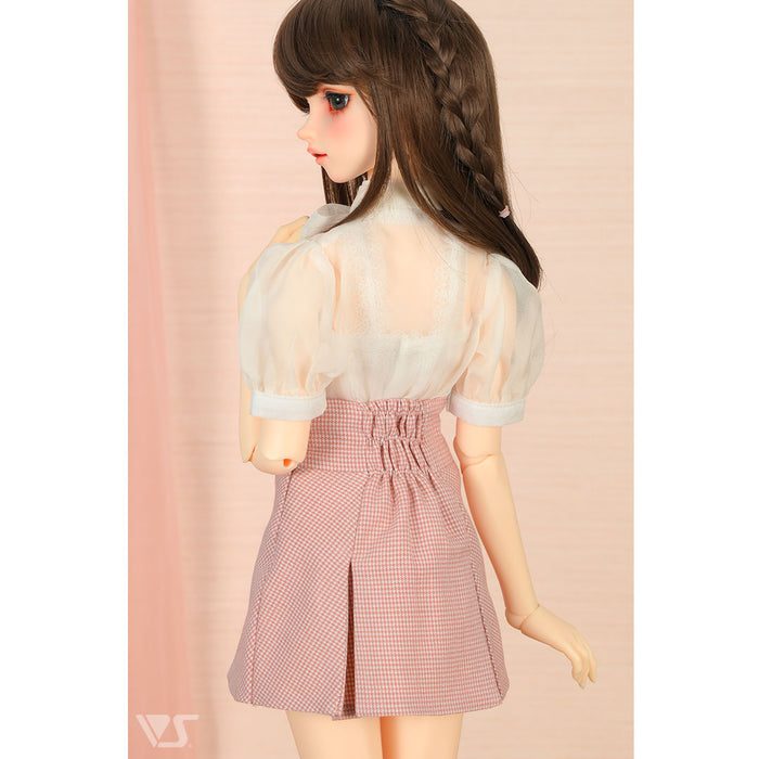 Sheer Blouse & Tight Skirt Set (Pink)
