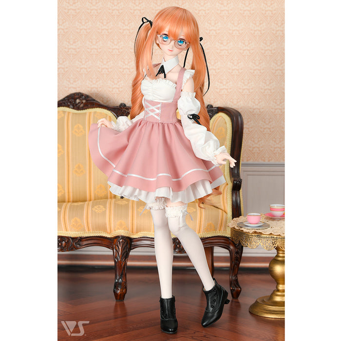 Suspender Lace-up Skirt Set (Pink)
