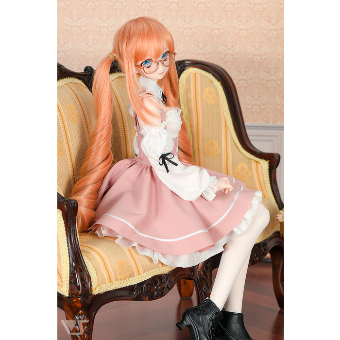 Suspender Lace-up Skirt Set (Pink)