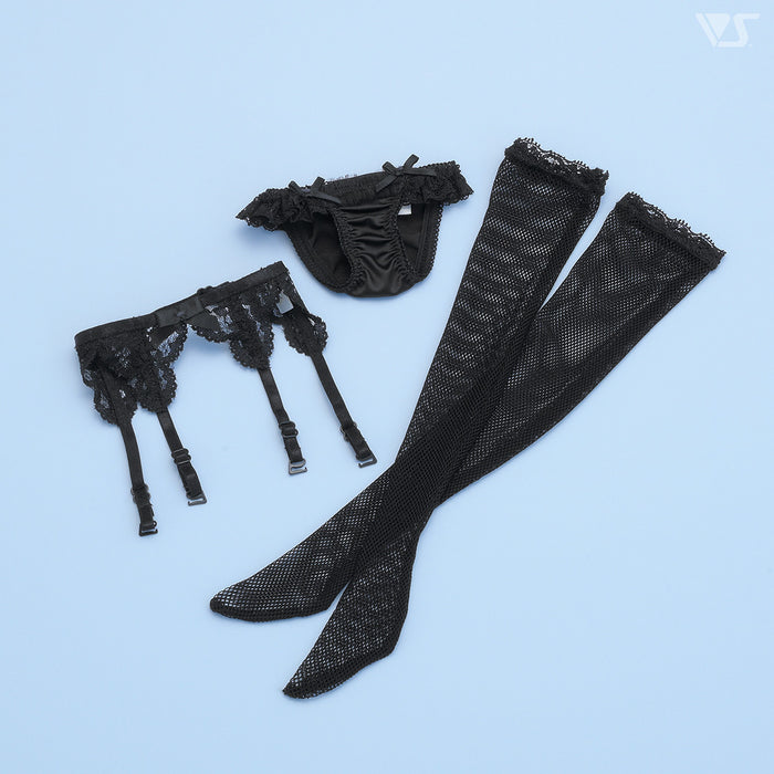 Lacy Garter Set (Mesh / Black)