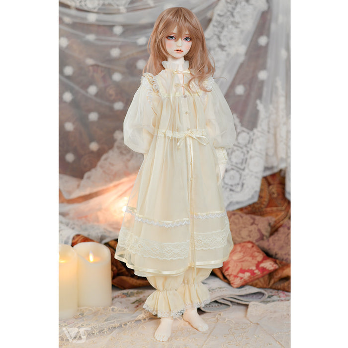 Tulle Collar Blouse Set
