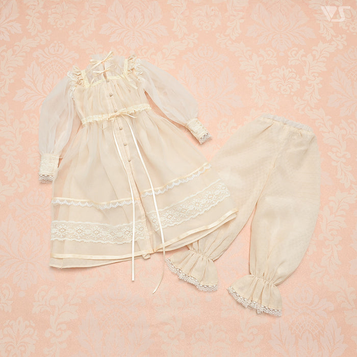 Tulle Collar Blouse Set