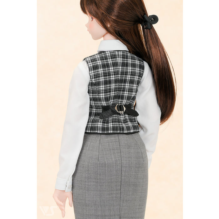 Plaid Vest & Scarf Set