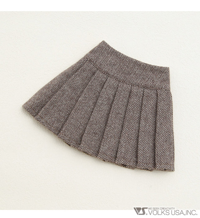 Pleated Skirt  (Brown)