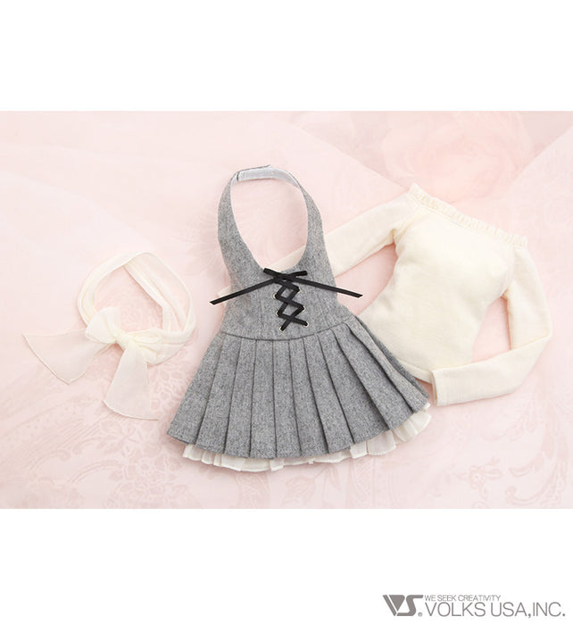 Halter-Neck Dress Set  (Gray)