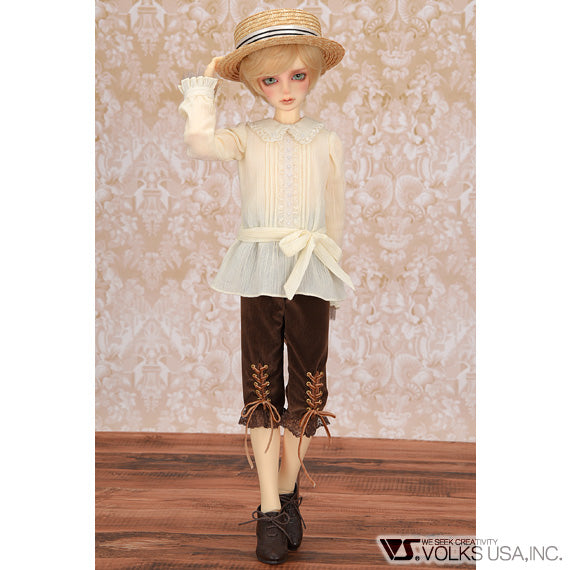 Lace Blouse & Boater Hat Set