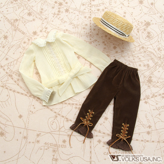 Lace Blouse & Boater Hat Set