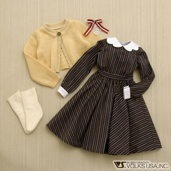 Striped Dress Set (Cream)