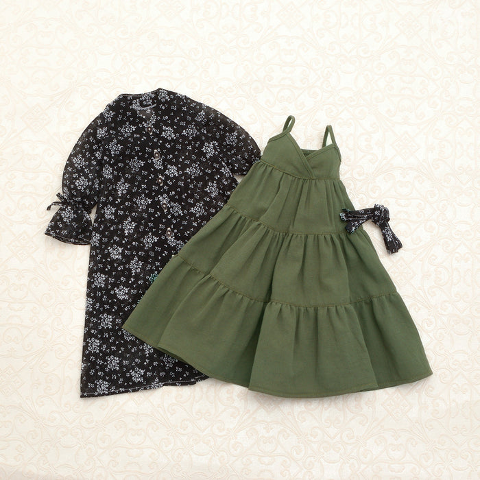 Chiffon Dress Set (Black)